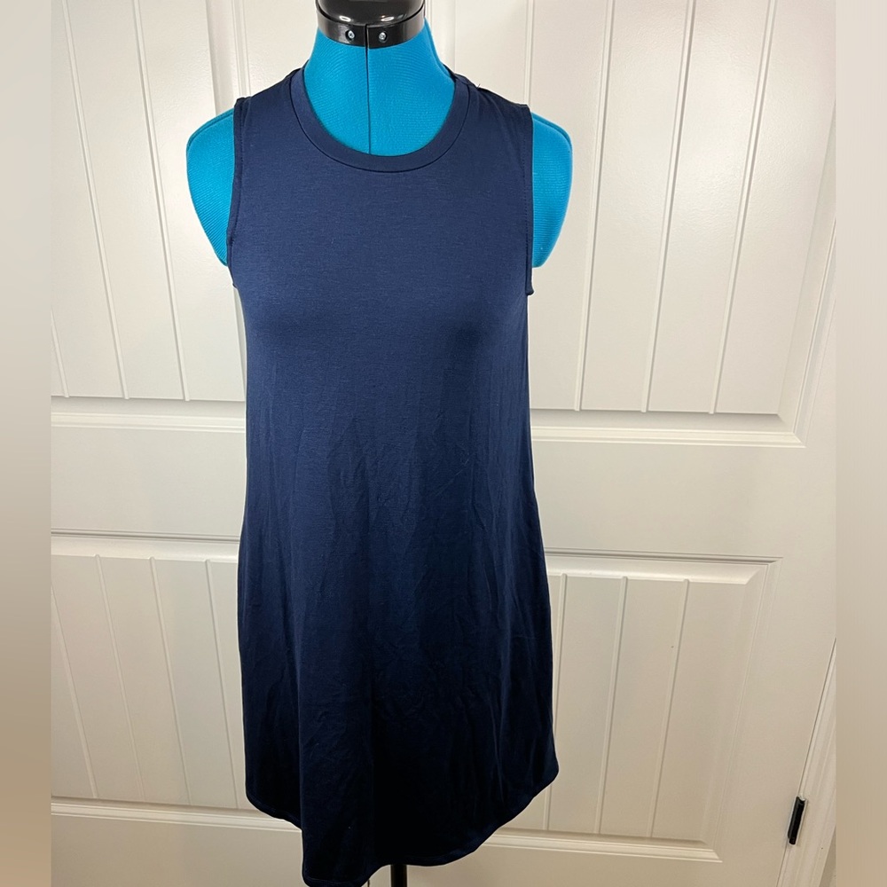 Kate Park Blue Sleeveless Dress Sz S